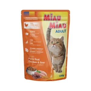 Miau Miau Мокра храна за котки различни вкусове - 1 брой