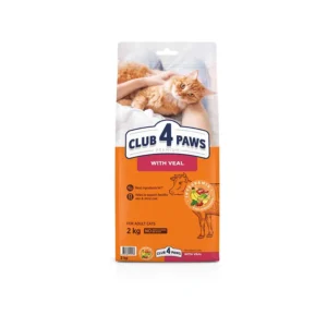 Club 4 Paws Premium суха храна за котки с говеждо - 2 кг