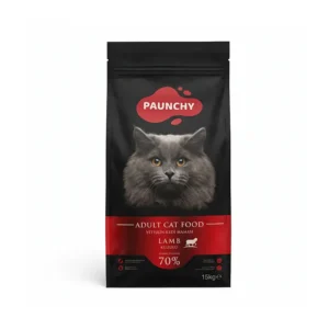 Суха храна за котки Paunchy Adult с агнешко - 15кг